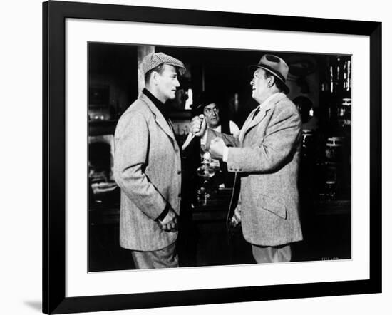 L' Homme Tranquille THE QUIET MAN by JohnFord with John Wayne and Victor McLaglen, 1952 (b/w photo)-null-Framed Photo