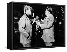 L' Homme Tranquille THE QUIET MAN by JohnFord with John Wayne and Victor McLaglen, 1952 (b/w photo)-null-Framed Stretched Canvas