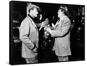 L' Homme Tranquille THE QUIET MAN by JohnFord with John Wayne and Victor McLaglen, 1952 (b/w photo)-null-Framed Stretched Canvas