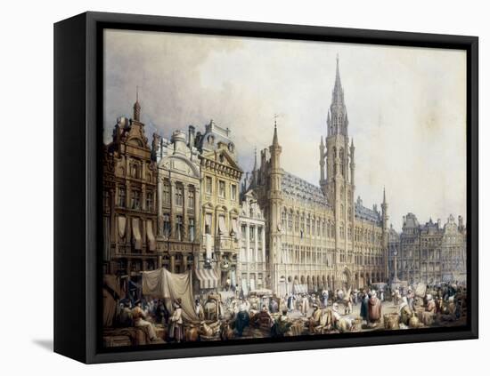 L'Hotel de Ville, Brussels-Samuel Prout-Framed Stretched Canvas