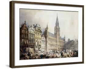 L'Hotel de Ville, Brussels-Samuel Prout-Framed Giclee Print