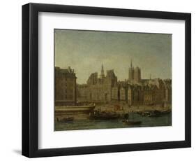 L'Hôtel de Ville et la place de Grève-Nicolas Jean Baptiste Raguenet-Framed Giclee Print