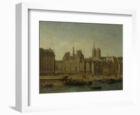 L'Hôtel de Ville et la place de Grève-Nicolas Jean Baptiste Raguenet-Framed Giclee Print