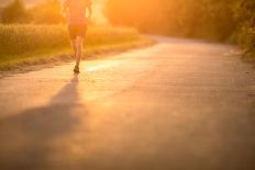 Male Athlete/Runner Running on Road - Jog Workout Well-Being Concept-l i g h t p o e t-Photographic Print