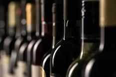 Row of Vintage Wine Bottles in a Wine Cellar (Shallow Dof; Color Toned Image)-l i g h t p o e t-Framed Stretched Canvas