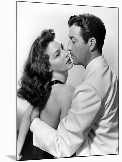 L'ile au complot THE BRIBE by RobertLeonard with Ava Gardner and Robert Taylor, 1949 (b/w photo)-null-Mounted Photo