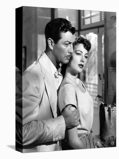 L'ile au complot THE BRIBE by RobertLeonard with Ava Gardner and Robert Taylor, 1949 (b/w photo)-null-Stretched Canvas