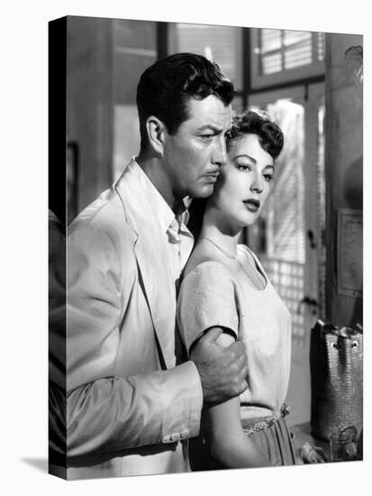 L'ile au complot THE BRIBE by RobertLeonard with Ava Gardner and Robert Taylor, 1949 (b/w photo)-null-Stretched Canvas
