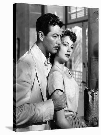 L'ile au complot THE BRIBE by RobertLeonard with Ava Gardner and Robert Taylor, 1949 (b/w photo)-null-Stretched Canvas