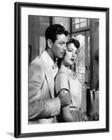 L'ile au complot THE BRIBE by RobertLeonard with Ava Gardner and Robert Taylor, 1949 (b/w photo)-null-Framed Photo