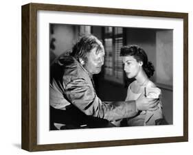 L'ile au complot THE BRIBE by RobertLeonard with Charles Laughton and Ava Gardner, 1949 (b/w photo)-null-Framed Photo