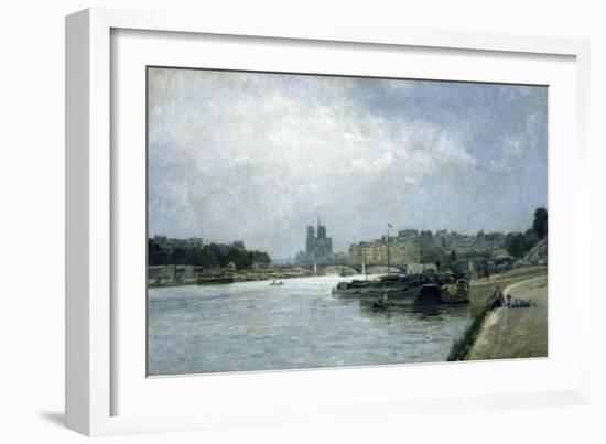 L'île de la Cité et l'île Saint-Louis vues du pont d'Austerlitz-Stanislas Lepine-Framed Giclee Print