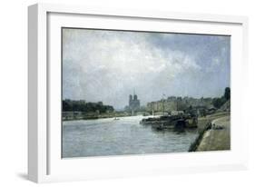 L'île de la Cité et l'île Saint-Louis vues du pont d'Austerlitz-Stanislas Lepine-Framed Giclee Print