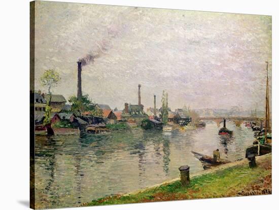 L'Ile La Croix a Rouen, 1883-Camille Pissarro-Stretched Canvas