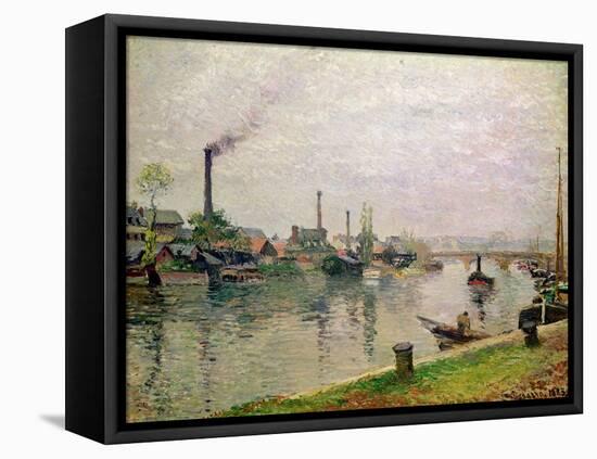 L'Ile La Croix a Rouen, 1883-Camille Pissarro-Framed Stretched Canvas