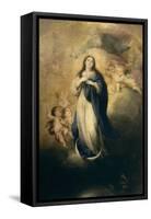 L'Immaculée Conception avec le Père éternel-Bartolome Esteban Murillo-Framed Stretched Canvas