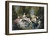 L'impératrice Eugénie entourée des dames d'honneur du palais-Franz Xaver Winterhalter-Framed Giclee Print