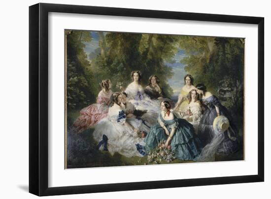 L'impératrice Eugénie entourée des dames d'honneur du palais-Franz Xaver Winterhalter-Framed Giclee Print