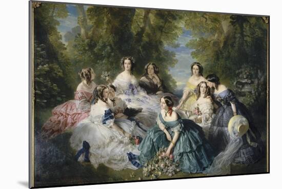 L'impératrice Eugénie entourée des dames d'honneur du palais-Franz Xaver Winterhalter-Mounted Giclee Print