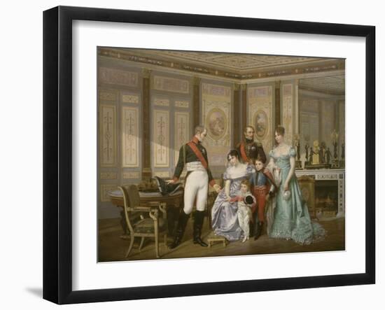 L'impératrice Joséphine reçoit à la Malmaison la visite du Tsar Alexandre Ier, à qui elle-Jean Louis Victor Viger du Vigneau-Framed Giclee Print