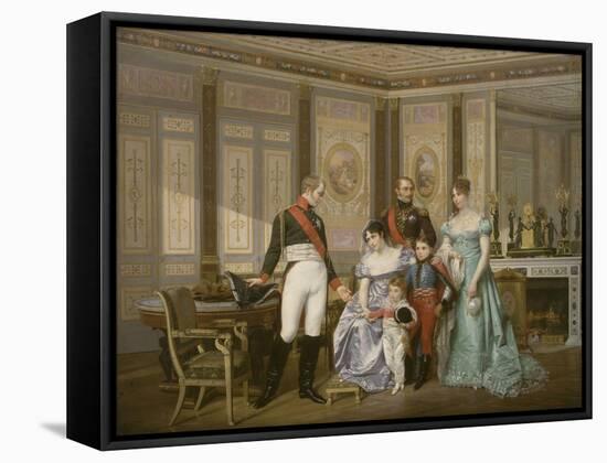 L'impératrice Joséphine reçoit à la Malmaison la visite du Tsar Alexandre Ier, à qui elle-Jean Louis Victor Viger du Vigneau-Framed Stretched Canvas