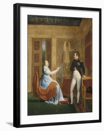 L'impératrice Marie-Louise faisant le portrait de Napoléon Ier-Alexandre Menjaud-Framed Giclee Print