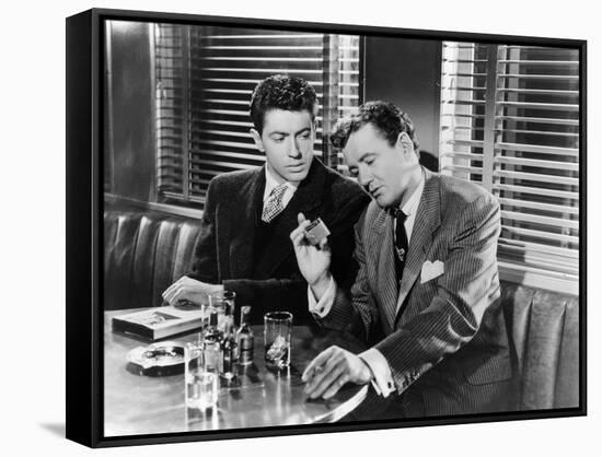 L'Inconnu du Nord-Express STRANGERS ON A TRAIN by AlfredHitchcock with Farley Granger and Robert Wa-null-Framed Stretched Canvas