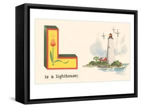 L is a Lighthouse-null-Framed Stretched Canvas