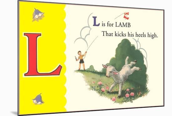 L is for Lamb-null-Mounted Art Print