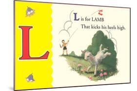 L is for Lamb-null-Mounted Art Print