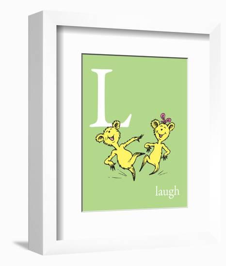 L is for Laugh (green)-Theodor (Dr. Seuss) Geisel-Framed Art Print