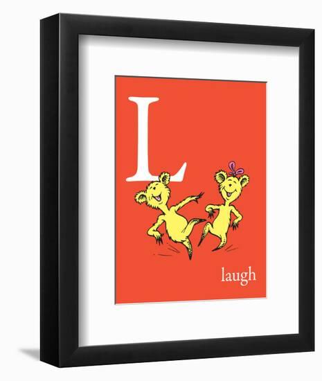 L is for Laugh (red)-Theodor (Dr. Seuss) Geisel-Framed Art Print