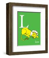 L is for Lion (green)-Theodor (Dr. Seuss) Geisel-Framed Art Print