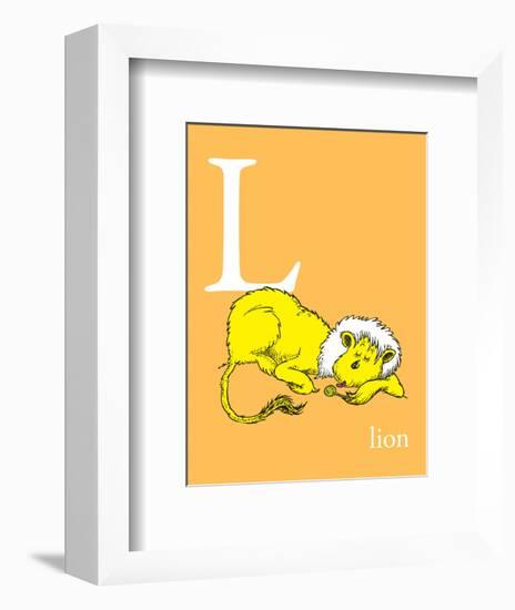 L is for Lion (orange)-Theodor (Dr. Seuss) Geisel-Framed Art Print