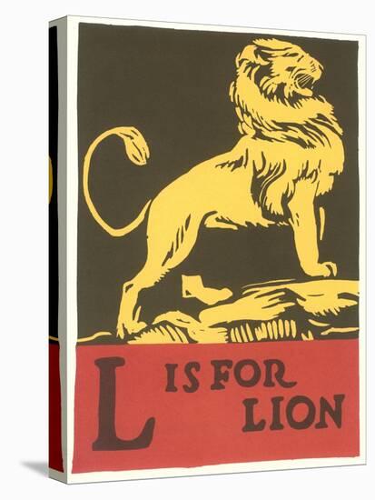 L is for Lion-null-Stretched Canvas