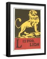 L is for Lion-null-Framed Art Print