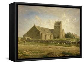 L'?ise de Gr?lle-Jean-François Millet-Framed Stretched Canvas