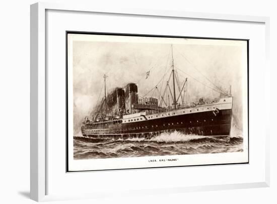 L.N.E.R, R.M.S Malines, Steamer, London and North East-null-Framed Giclee Print