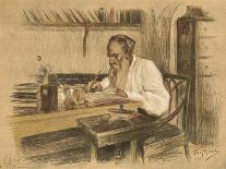 Leo Tolstoy in Study-L O Pasternak-Mounted Photographic Print