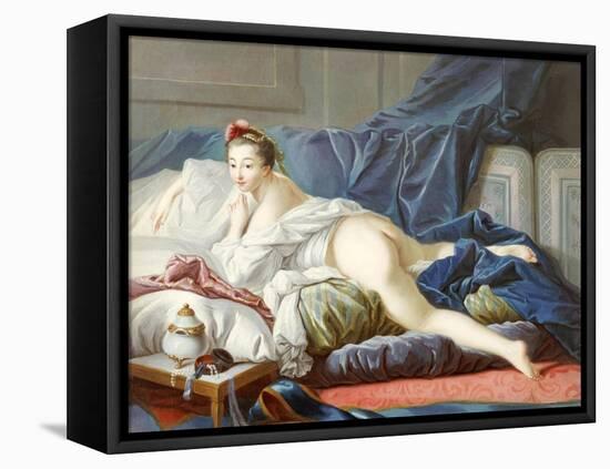 L'Odalisque Brune-Francois Boucher-Framed Stretched Canvas