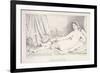 L'Odalisque Couchee, 1825-Jean Auguste Dominique Ingres-Framed Giclee Print