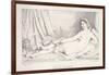 L'Odalisque Couchee, 1825-Jean Auguste Dominique Ingres-Framed Giclee Print