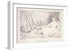 L'Odalisque Couchee, 1825-Jean Auguste Dominique Ingres-Framed Giclee Print