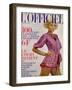 L'Officiel, 1971 - Modèle de Miss Dior Crêpe de Bianchini-Férier Imprimé Rosé Vif et Violet-Roland-Framed Art Print