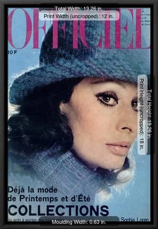 L'Officiel, 1975 - Sophia Loren, Chapeau de Jean Barthet, en Mousseline de  Mohair Surpiquée' Print - Guégan | AllPosters.com
