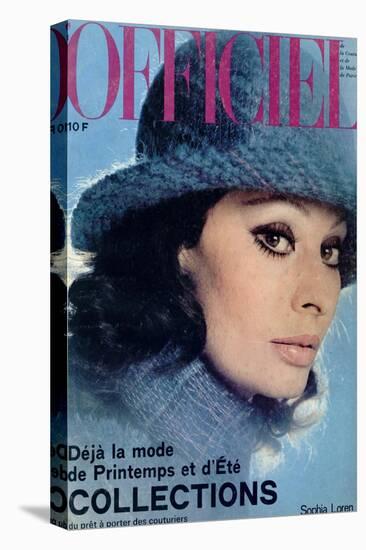 L'Officiel, 1975 - Sophia Loren, Chapeau de Jean Barthet, en Mousseline de Mohair Surpiquée-Guégan-Stretched Canvas