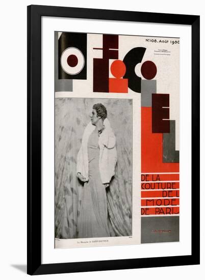L'Officiel, April 1930 - Mme Suzanne Talbot-Madame D'Ora & A.P. Covillot-Framed Art Print