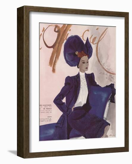 L'Officiel, April 1942 - Worth-Lbenigni-Framed Art Print