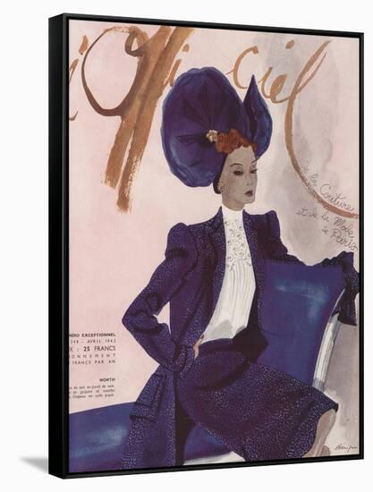 L'Officiel, April 1942 - Worth-Lbenigni-Framed Stretched Canvas