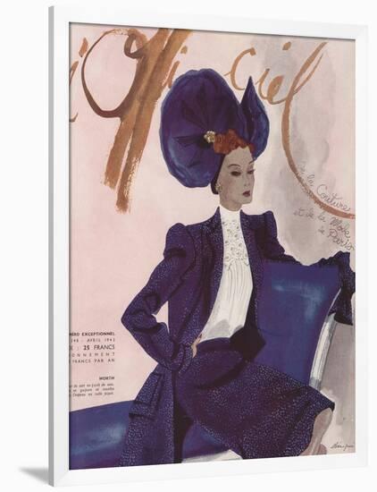 L'Officiel, April 1942 - Worth-Lbenigni-Framed Art Print